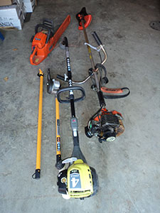 Weed wacker, chain saw